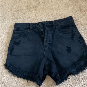 Black cutoff Jean shorts